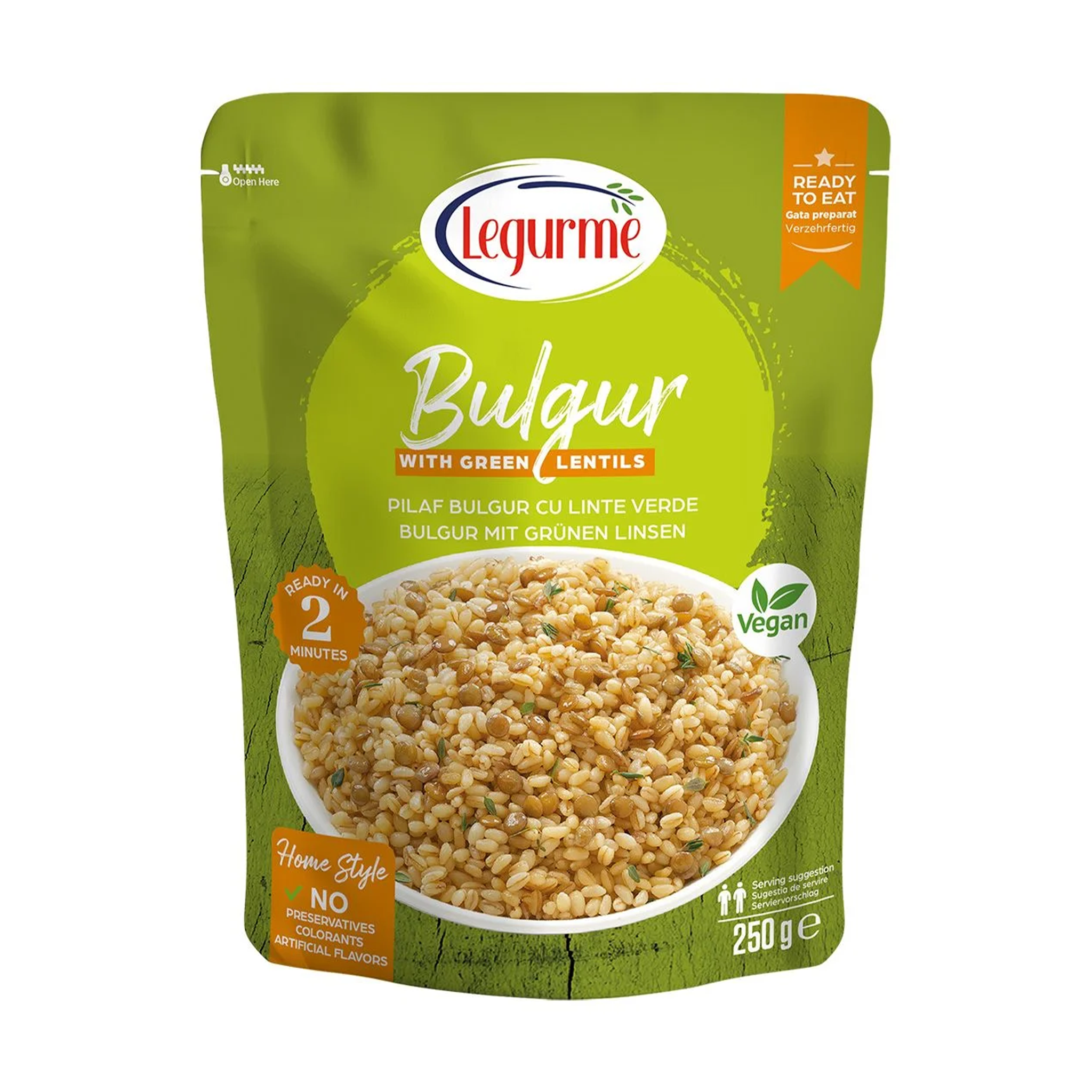 レグルメ 緑レンズ豆入りブルグルピラウ 250g | Legurme Yemek Hazır Yeşil Mercimekli Bulgur Pilavı | Bulgur Pilav with Green Lentil