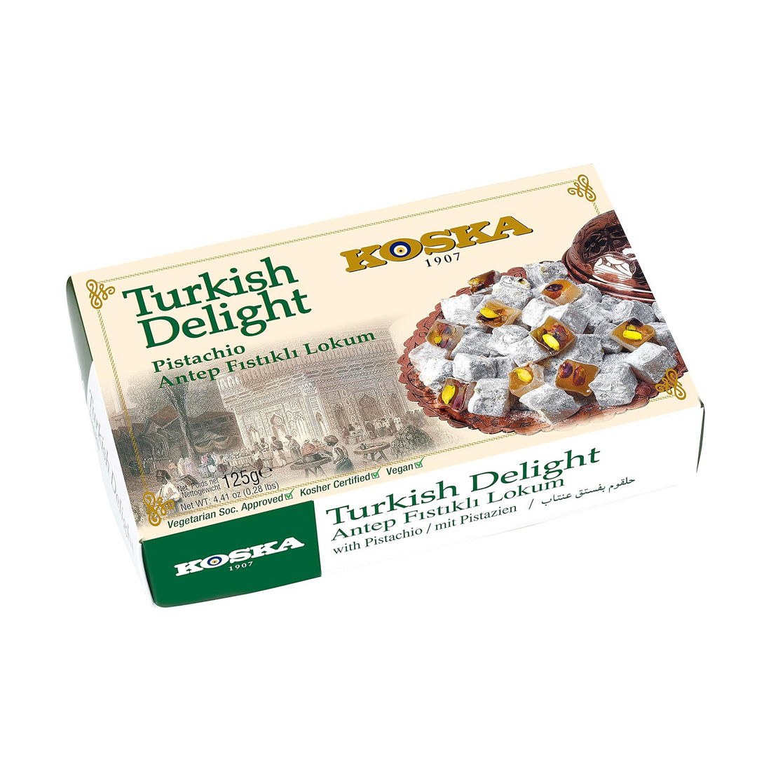 コスカ アンテップピスタチオ ロクム 125g | Koska Antep Fıstıklı Lokum | Turkish Delight with Pistachio