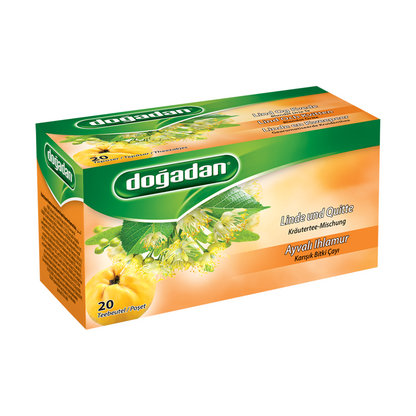 Dogadan Quince &amp; Linden Herbal Infusion 1.6g×20P | Dogadan Ayvali Ihlamur Bitki Cayi | Linden and Quince Herbal Infusion