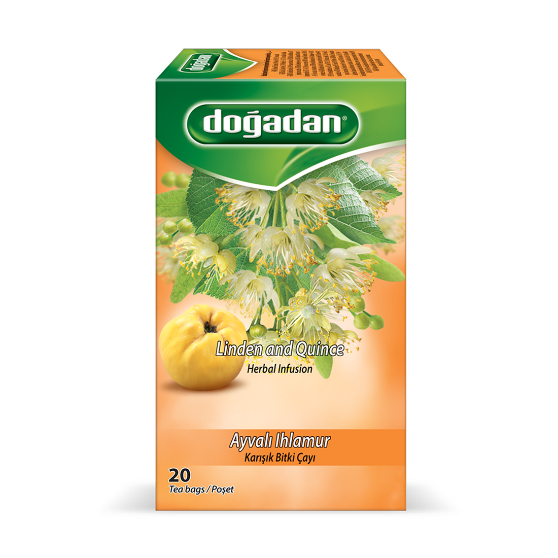 Dogadan Quince &amp; Linden Herbal Infusion 1.6g×20P | Dogadan Ayvali Ihlamur Bitki Cayi | Linden and Quince Herbal Infusion