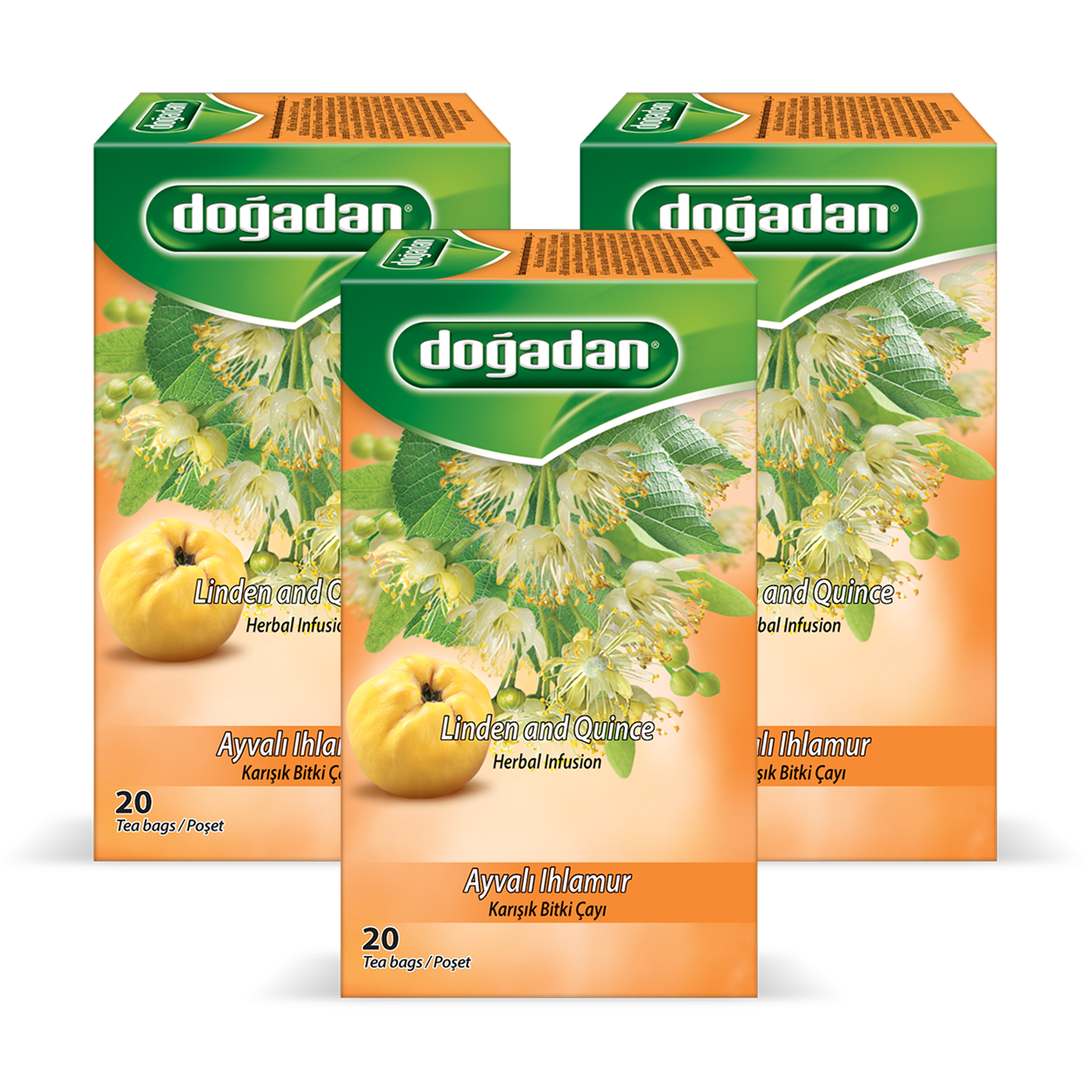 Dogadan Quince &amp; Linden Herbal Infusion 1.6g×20P | Dogadan Ayvali Ihlamur Bitki Cayi | Linden and Quince Herbal Infusion
