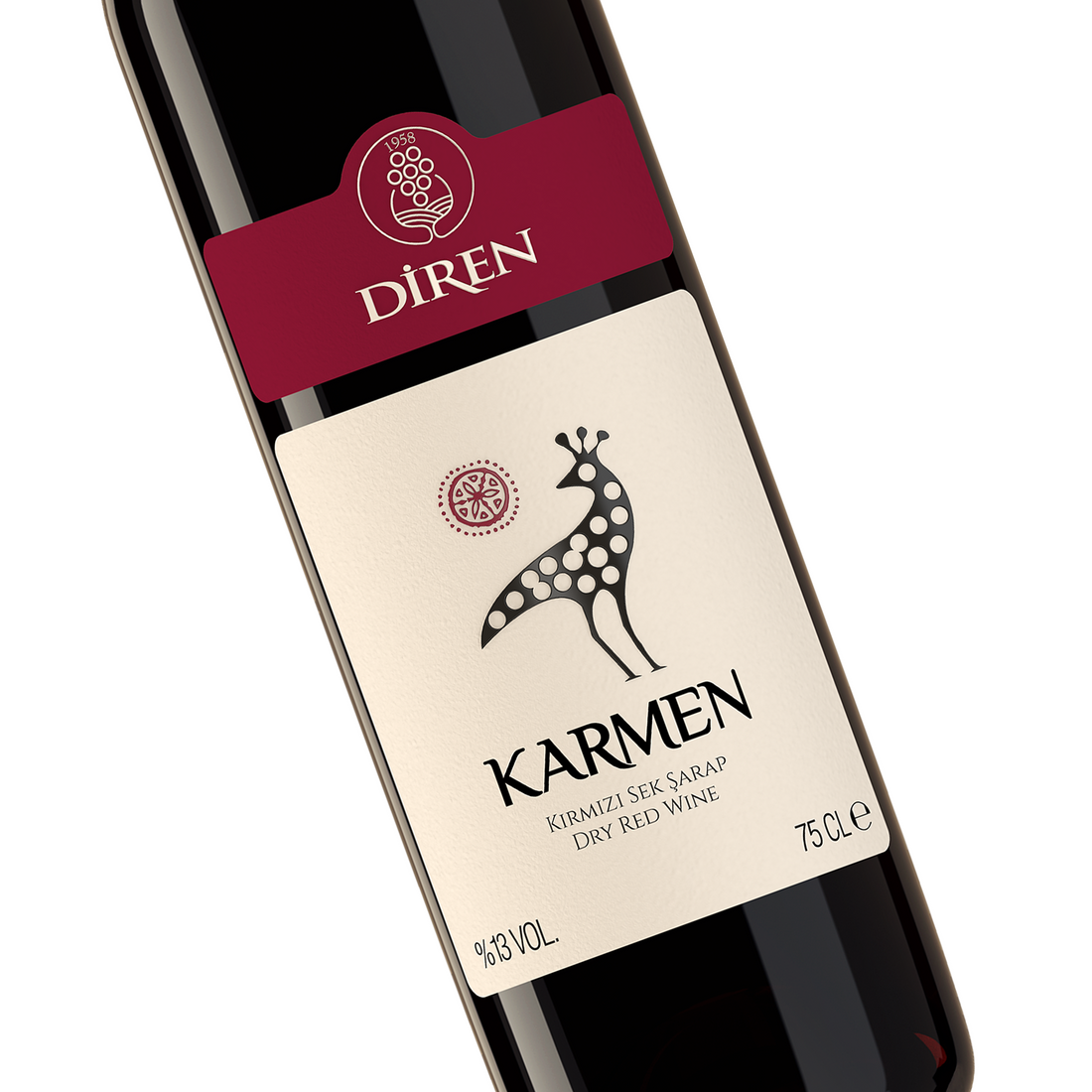 Diren Karmen Red 750ml Dry Turkish Wine | Diren Karmen Kirmizi Sek Sarap | Dry Red Wine