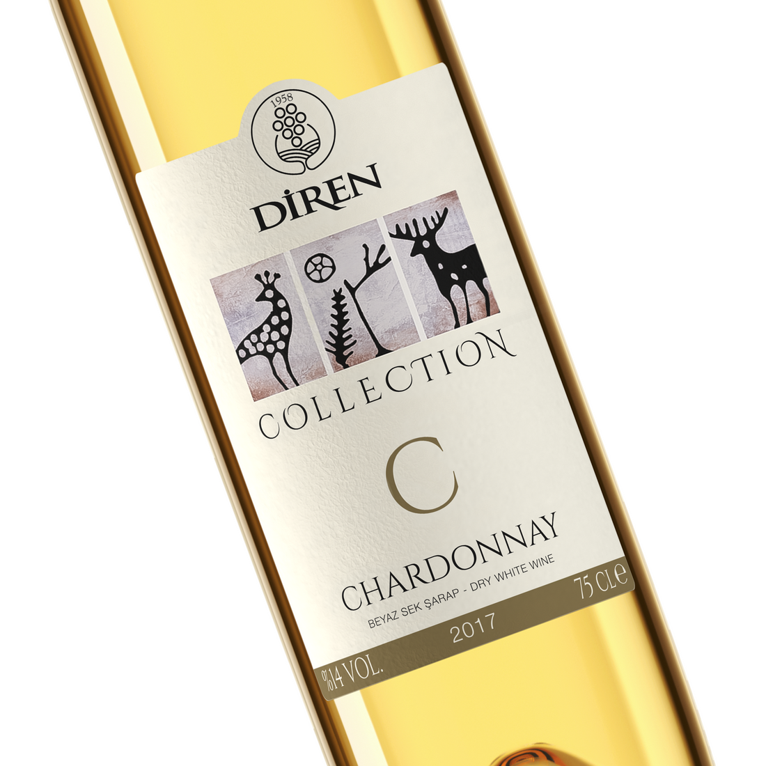 Diren Collection Chardonnay 750ml Dry Turkish White Wine | Diren Collection Chardonnay Beyaz Sek Sarap | Dry White Wine