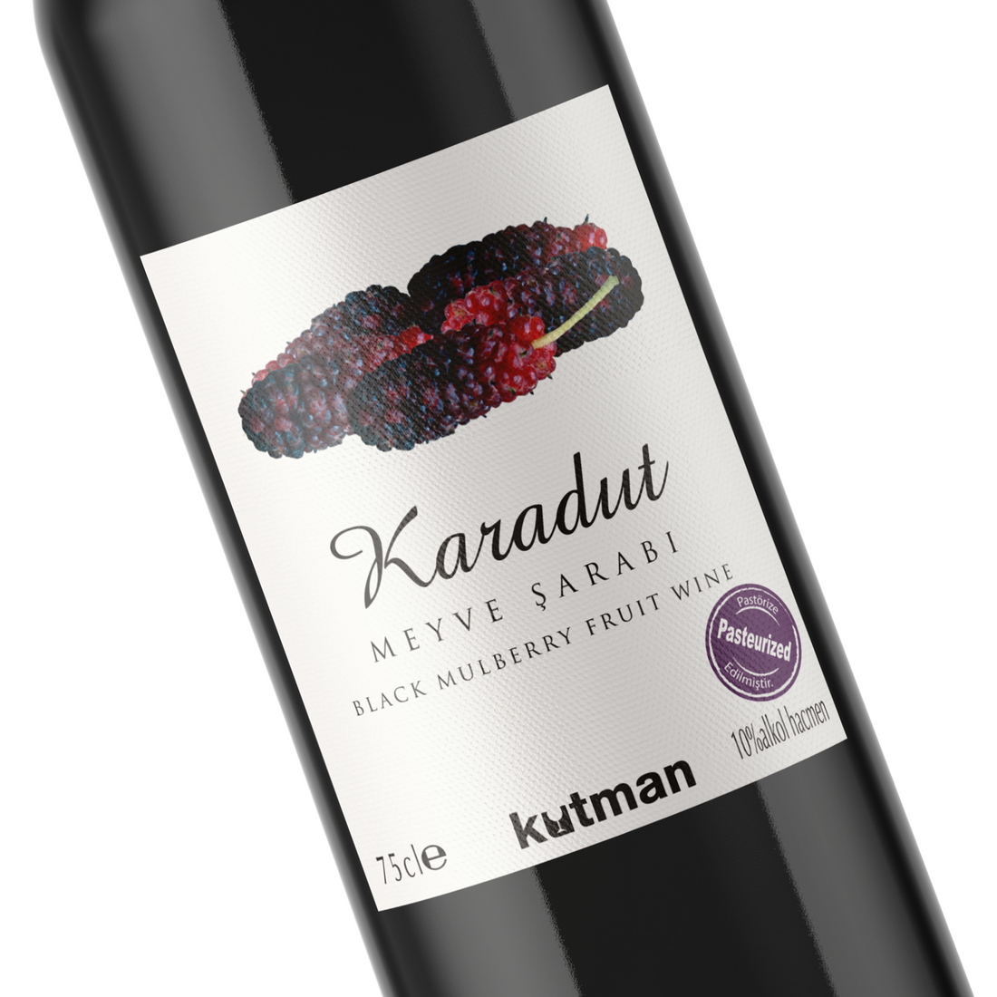 Kutman Black Mulberry Wine 750ml Turkish Fruit Wine | Kutman Karadut Meyve Sarabi | Black Mulberry Fruit Wine