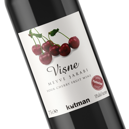 Kutman Sour Cherry Fruit Wine 750ml Turkish Fruit Wine | Kutman Visne Meyve Sarabi | Sour Cherry Fruit Wine 