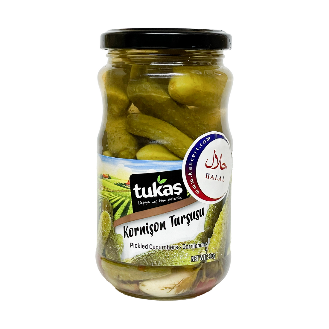 Tukas Pickled Cucumbers 330g | Tukas Kornison Tursusu 