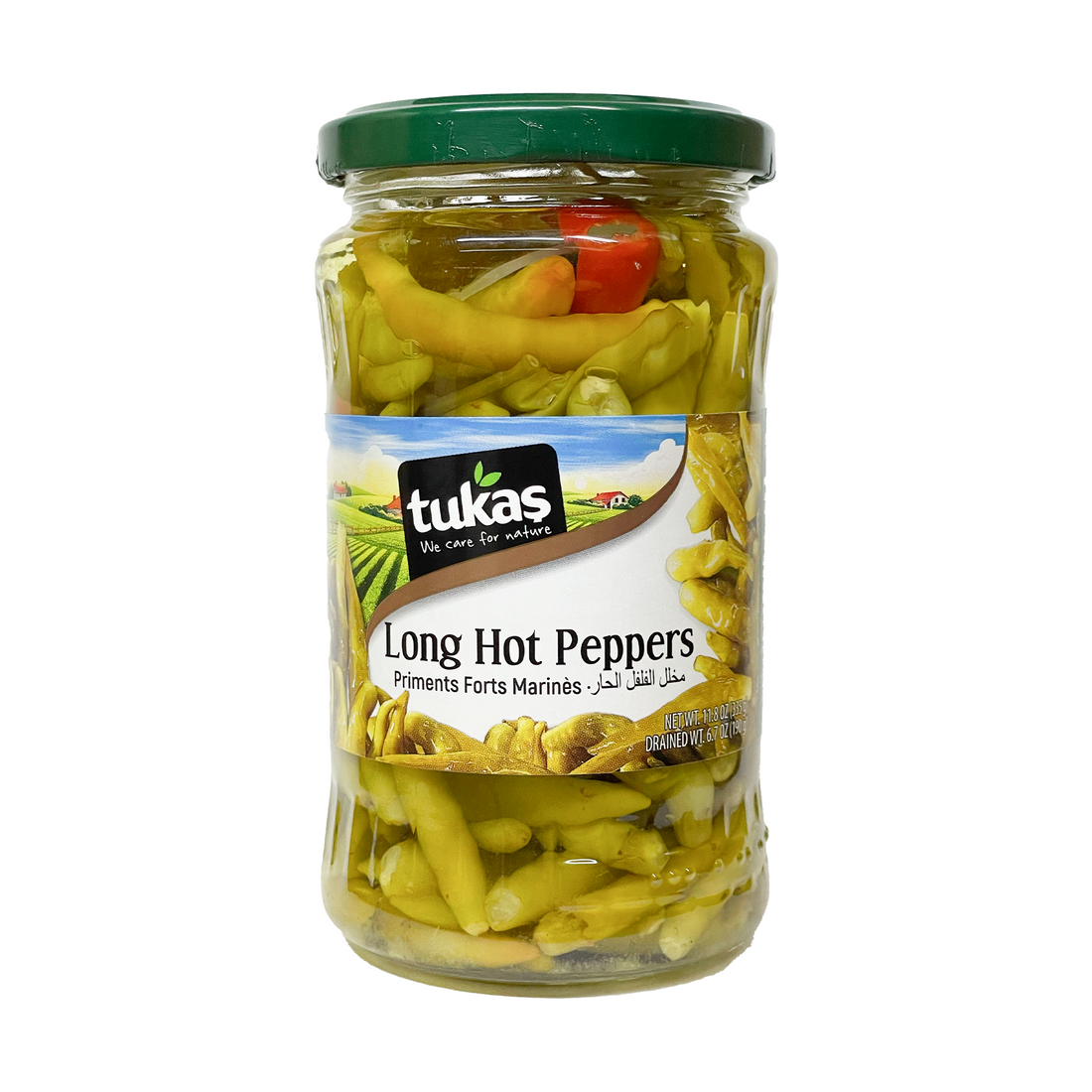 Tukas Pickled Long Hot Peppers 335g | Tukas Yakan Aci Biber Tursusu | Long Hot Peppers